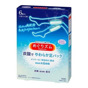 花王 Kao 花王 めぐりズム 炭酸でやわらか 足パック ラベンダーミント 6枚入