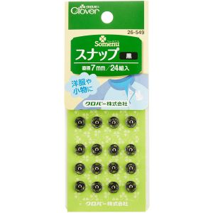 クロバー Clover クロバー スナップ 7mm 24組入り 黒 26-549