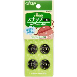 クロバー Clover クロバー スナップ 17mm 4組入り 黒 26-554