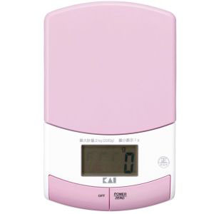 貝印 kai 貝印 クッキングスケール 薄型・コンパクト デジタル 計量器 2kg計量 ピンク DL-6337