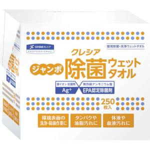 日本製紙クレシア クレシア 64135 ジャンボ 除菌 ウェットタオル 詰め替え用 250枚