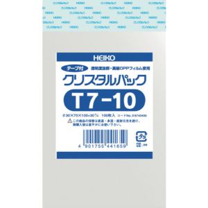 ヘイコー HEIKO HEIKO OPP袋 テープ付き クリスタルパック T7-10