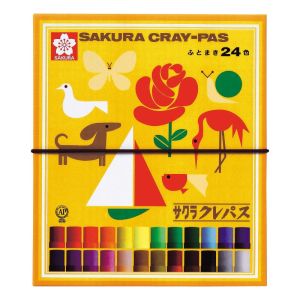 サクラクレパス SAKURA サクラクレパス LP24R クレパス太巻24色 ゴム紐付