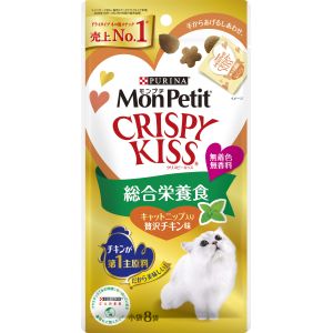 ネスレ日本 Nestle ネスレ日本 モンプチ クリスピーキッス 総合栄養食 キャットニップ入り贅沢チキン味 24g 3g×8袋 Nestle