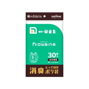 日本サニパック サニパック SY17 ニオワイナ消臭袋とって付きSヘッダー白半透明30枚