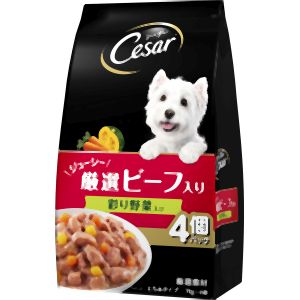 マース MARS マース シーザー ジューシー厳選ビーフ入り 彩り野菜入り 70g×4袋