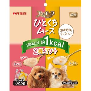 ペットライン PETLINE ペットラ プッチーヌ ひとくちムース国産若鶏ささみ入り2種のアソート 82.5g