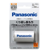 パナソニック Panasonic パナソニック Panasonic 充電池 エネループ eneloop 単2形 3000mAh BK-2MGC/1