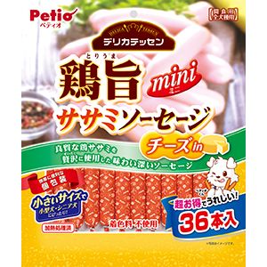 ペティオ Petio ペティオ デリカテッセン 鶏旨 ミニ ササミソーセージ チーズin 36本入