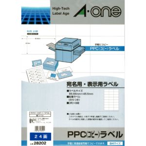 エーワン Aone エーワン 28202 PPCラベル B4-24面/100枚