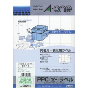 エーワン Aone エーワン 28262 PPCラベルA4-20面R型/100枚