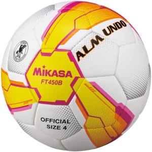ミカサ MIKASA ミカサ サッカー 4号貼り 検定球 イエロー/ピンク FT450B-YP 張りタイプ FT450BYP