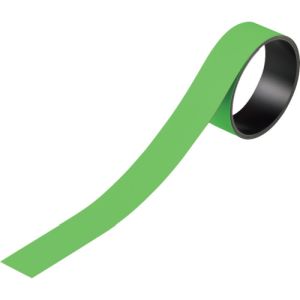 日本緑十字社 日本緑十字社 312042 テープ状カラーマグネット 緑 マグネ25G 25mm 幅×1m×0.8mm 片面磁力
