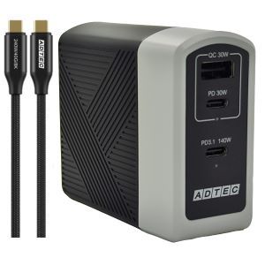 アドテック ADTEC アドテック APD-A140AC2-wC24-BK PD充電器 140W A1 C2 BK Type-Cケーブルセット