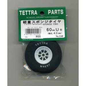 テトラ TETTRA テトラ 軽量スポンジタイヤ 60φU 軸径4.0mm 1140