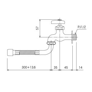 KVK KVK K3FLR30 自在水栓300mm フレキ付 | あきばお～ネット本店