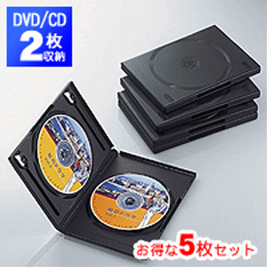 エレコム(ELECOM) DVDトールケース 両面収納(5枚パック・ブラック) CCD-DVD05BK