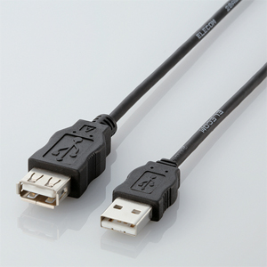 エレコム ELECOM RoHS対応USB延長ケーブル/2.0m/ブラック USB-ECOEA20