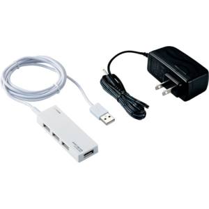 エレコム ELECOM エレコム U2H-AN4SWH 4ポート USB2.0ハブ(ACアダプタ付) ホワイト