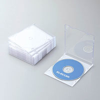 ELECOM エレコム エレコム CCD-JSCS10WH CD DVDスリムプラケース 1枚収納 10パック ホワイト