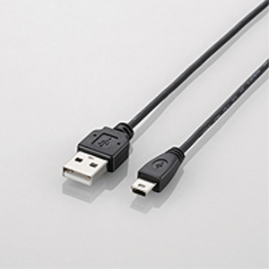エレコム(ELECOM) USB2.0ケーブル/A-miniBタイプ/極細/1m/ブラック U2C-MXN10BK