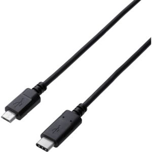 エレコム(ELECOM) USB2.0ケーブル/C-microBタイプ/認証品/3A出力/0.5m/ブラック U2C-CMB05NBK
