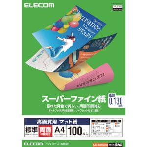 エレコム ELECOM エレコム EJK-SRHPA4100 スーパーファイン紙 高画質用 標準 両面 A4 100枚