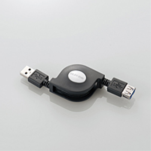 エレコム(ELECOM) USB3.0ケーブル/A-A延長タイプ/巻取式/0.7m/ブラック USB3-RLEA07BK