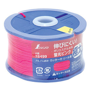 シンワ測定 SHINWA シンワ測定 78499 ポリエステル水糸 リール巻 極太 1.2mm 120m 蛍光ピンク