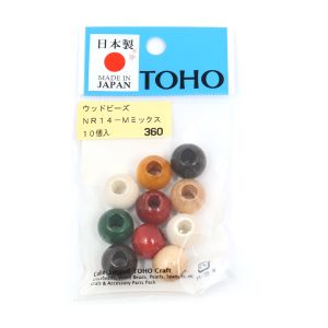 トーホー トーホー ウッドビーズ 14mm ミックスカラー 10個入 NR14-M