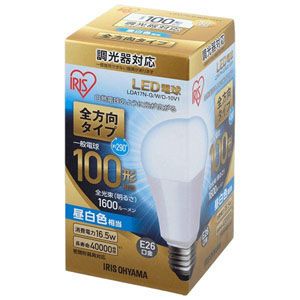 アイリスオーヤマ IRIS LED電球 E26 全方向 調光 100形相当 昼白色 LDA17N-G/W/D-10V1