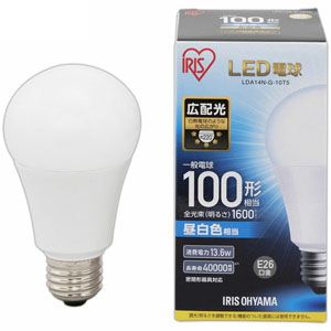 アイリスオーヤマ IRIS LED電球 E26 広配光 100形相当 昼白色 LDA14N-G-10T5