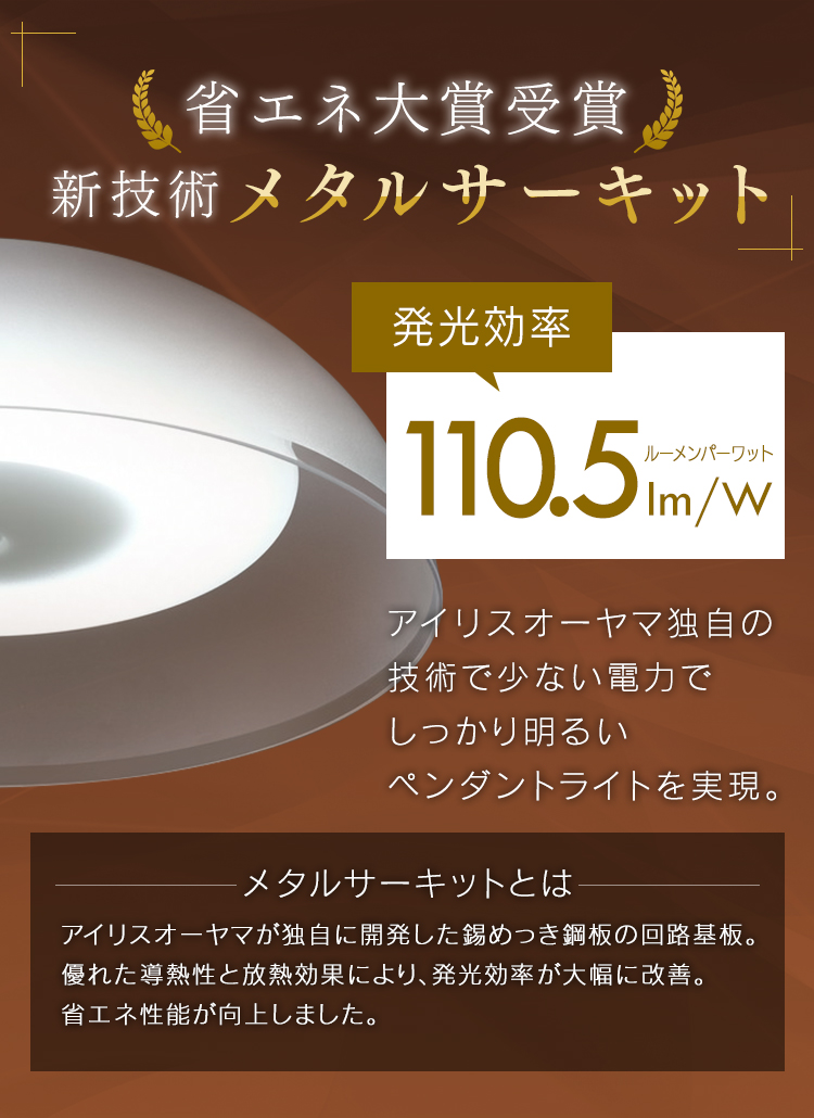  アイリスオーヤマ IRIS 洋風LEDペンダントライト メタルサーキットシリーズ 深型 8畳調光 PLM8D-YF