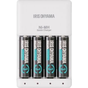 アイリスオーヤマ IRIS アイリスオーヤマ BCR-SQC3MH/4S 578040 ビックキャパ リチャージ 急速充電器セット 単3型4個付