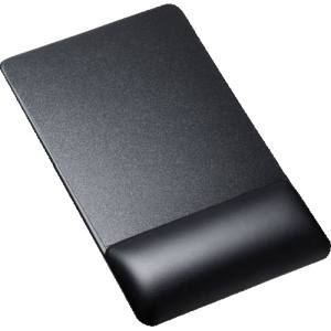 サンワサプライ SANWA SUPPLY リストレスト付きマウスパッド(レザー調素材、高さ標準、ブラック) MPD-GELPNBK