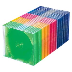 サンワサプライ SANWA SUPPLY サンワサプライ FCD-PU50MXN2 Blu-ray DVD CDケース スリムタイプ 50枚セット 5色ミックス