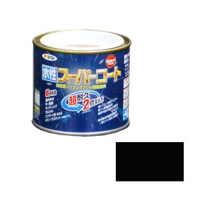 アサヒペン アサヒペン 水性スーパーコート 1/5L ツヤ消し黒