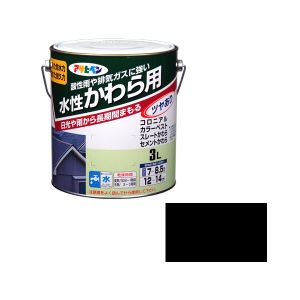 アサヒペン アサヒペン 水性かわら用 3L スレートブラック | あきばお