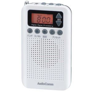 オーム電機 OHM オーム電機 RAD-P350N-W DSPポケットラジオ ホワイト 07-8184 AudioComm