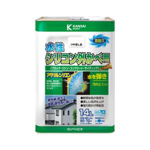 カンペハピオ KANSAI カンペハピオ 水性シリコン外かべ用 つや消し白