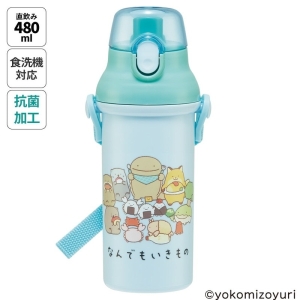 スケーター SKATER スケーター なんでもいきもの 抗菌直飲プラワンタッチボトル 480ml PSB5SANAG