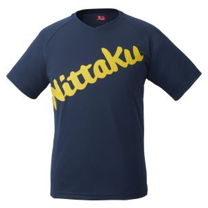 ニッタク Nittaku ニッタク Nittaku 卓球アパレル B-LOGO T-SHIRT ビーロゴTシャツ 男女兼用 ネイビー XO NX2091