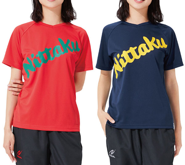  ニッタク Nittaku ニッタク Nittaku 卓球アパレル B-LOGO T-SHIRT ビーロゴTシャツ 男女兼用 ネイビー M NX2091