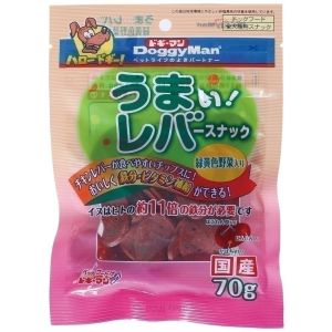 ドギーマンハヤシ DoggyMan ドギーマン うまい!レバースナック 緑黄色野菜入り 70g