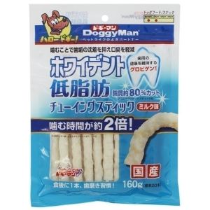 ドギーマンハヤシ DoggyMan ドギーマン ホワイデント 低脂肪 チューイングスティック ミルク味 160g 犬 おやつ ガム