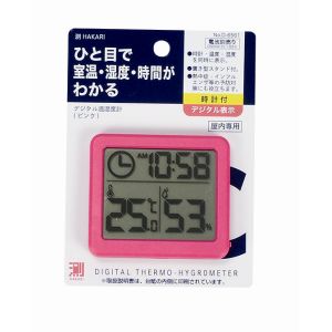 パール金属 パール金属 測HAKARI デジタル温湿度計 ピンク D-6561