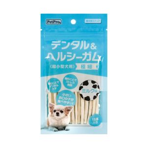 ペットプロジャパン PetPro ペットプロ 超小型犬用 極細 ガム ミルク味 15本 PetPro