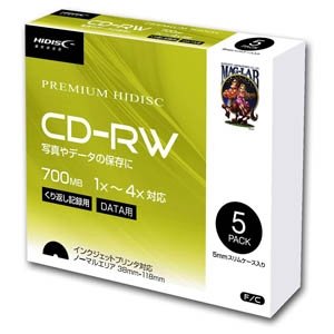 ハイディスク HI DISC HDCRW80YP5SC CD-RW700MB 4倍速対応ノーマルプリンタブル