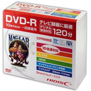 磁気研究所 DVD-R 録画用5mm スリムケース 10P HDDR12JCP10SC