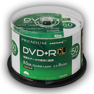 ハイディスク HI DISC ハイディスク HDVD+R85HP50 DVD+R DL 8.5GB 8倍速50枚 磁気研究所